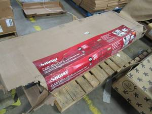 lot 271 image: Husky 77 in. W x 78 in. H x 24 in. D Steel Garage Shelving Unit - Tops Of Side Braces are Bent.