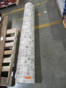 lot 275 image: 6 X 25-50 Roll of Linoleum With Brown Variation Tile Pattern