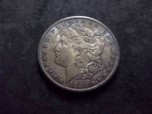 lot 8 image: 1880 S Morgan Silver Dollar