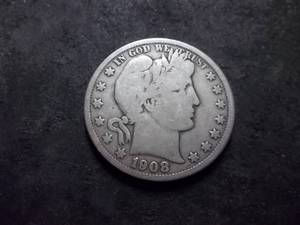 lot 46 image: 1908 O Barber Half Dollar
