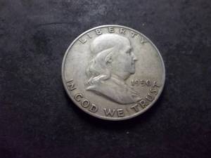 lot 51 image: 1950 D Franklin Half Dollar