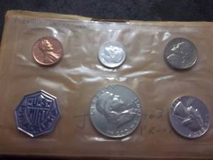 lot 80 image: 1963 Proof Set In Original Packaging & Envelope