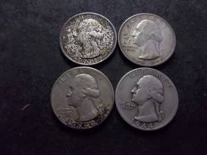 lot 90 image: 1932, 1935, 1942, 1944 Washington Quarters