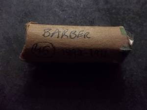lot 95 image: Partial Roll Of 45 Barber Dimes Assorted Dates