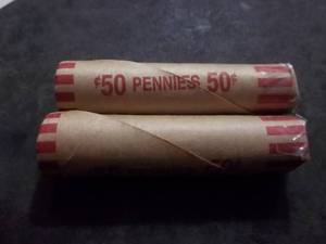 lot 122 image: 2 Rolls Of 50 Candaian Cents From The 1940s-1970s