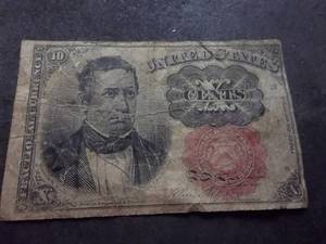 lot 125 image: 10 Cents Fractional Currency From 1800s