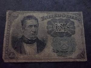 lot 126 image: 10 Cents Fractional Currency From 1800s