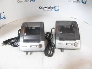 lot 32 image: Lot of 2 Brother P-Touch QL-500 High Speed Label Printers