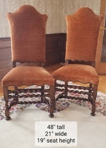 lot 3 image: Baker Collectors Edition Barley Twist Upholstered Slipper Chairs