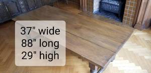 lot 6 image: Antique Walnut Harvest Table