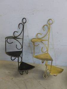 lot 109 image: Vintage Metal Wall Shelves