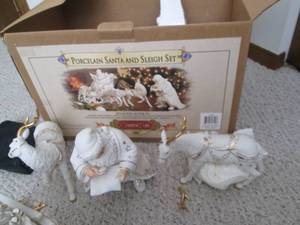 Porcelain & Sleigh Set  Some Break...