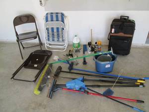 Folding Chairs, Some Cleaning Items...