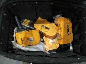 lot 13 image: Dewalt tool bag, tool organizer, tools
