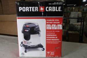lot I10 image: Porter-Cable PCX18301-4C Stainless Steel 4-gallon WetDry Vacuum
