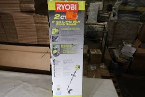 lot I58 image: 25cc 2-Cycle Attachment Capable Full Crank Curved Shaft Gas String Trimmer