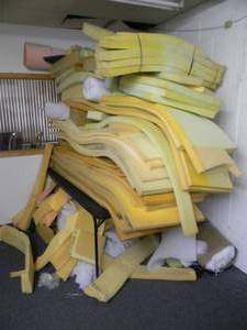 LARGE LOT OF FOAM FOR REUPHOLSTERING OR SHIPPING - SEE PICTURES