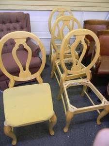 4 UNFINISHED WOODEN CHAIRS - SEE PICTURES