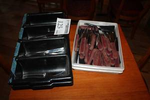 lot 125 image: Wood Handle Steak Knives, Table Knives