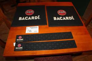 lot 76 image: Bacardi Rubber Bar Mats