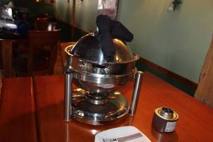 lot 61 image: All-Clad Round Chafing Dish 13x11x13in.