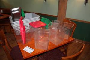 lot 73 image: Lot of (14) Plastic Storage Containers