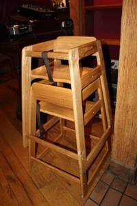 lot 100 image: Lot of (2) Wood Baby Chairs