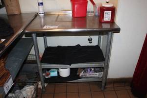 lot 19 image: Commercial Stainless Steel NSF Prep Table 2-Shelf