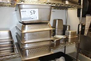 lot 45 image: Lot of (58) Stainless Steel Food Prep Containers