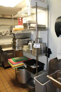 lot 43 image: Metro Rack Adjustable Stainless Steel NSF Shelving Unit 5-Tier