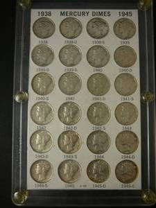 24- Mercury Dimes 1938-1945