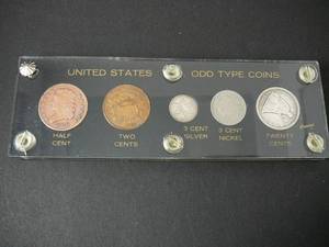 US Odd Type Cents, (Half, Two,Three,Twenty)