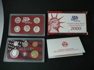 2000 US States Mint Silver Proof Set (5-.25,.50,$1,.10,.05,.01)