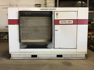 lot 1 image: Gardner Denver EAM99C Air Compressor with Switch Gear and Enclosure
