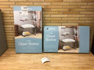 lot 57 image: Lot Of 2 4-Tier Whitmore Closet Shelves