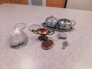 lot 106 image: Misc silver and copper tiems