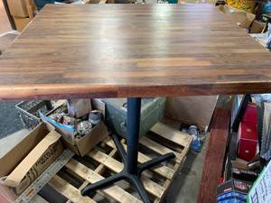 lot 33 image: High End Walnut High Top Table