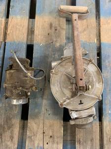 lot 44 image: Very Old Antique Carburetor & Pump