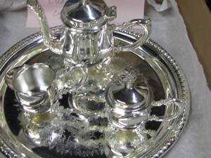 lot 17 image: Silver Plate Tea Set