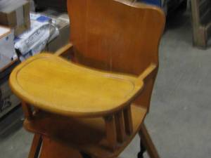 lot 51 image: Vintage Wood High Chair