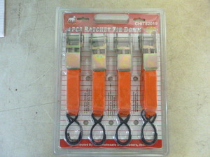 lot 26 image: White Dog 4 Piece Ratchet Tie-Downs