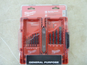 lot 78 image: Milwaukee 15 Piece Black Oxide Drill Bits