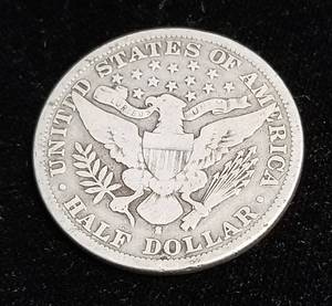lot 19 image: 1893-S BARBER HALF DOLLAR KEY DATE COIN