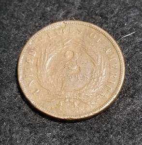 lot 20 image: 1865 US TWO CENT PIECE