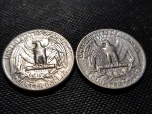 lot 99 image: 2 WASHINGTON QUARTERS 1957 1957-D