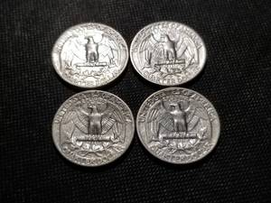 lot 118 image: 4 WASHINGTON QUARTERS 1961 1961-D 1962 1962-D