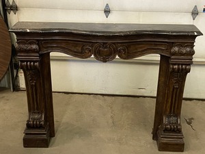 Ornate Wooden Fireplace Mantel  Surround