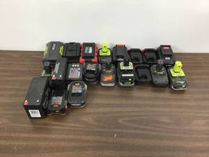 lot 9 image: Huge Mixed Lot Of Batteries Milwaukee, Dewalt, Ryobi And More