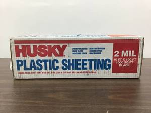 lot 26 image: HUSKY 10 ft. x 100 ft. Black 2 mil Plastic Sheeting