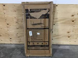 lot 63 image: Fleximounts 4 ft. x 8 ft. Heavy Duty Overhead Garage Adjustable Ceiling Storage Rack in Black